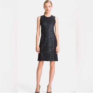 A.L.C. Misha Lace Silk Wool  Blend Women Sz 6 Black Sheath Sleeveless Mini Dress